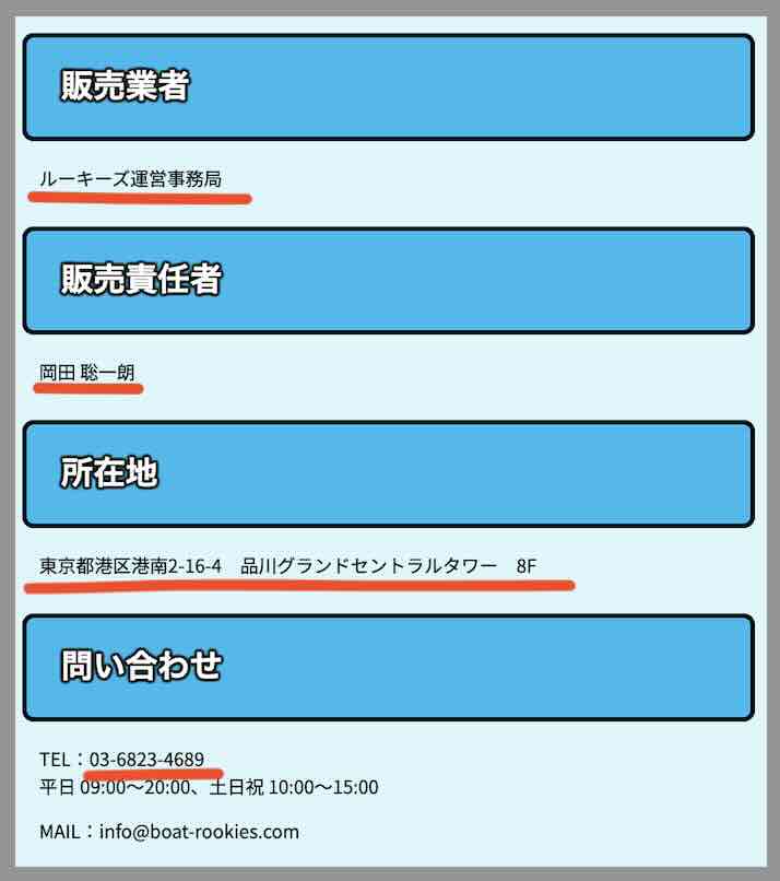ルーキーズという競艇予想サイトの運営会社情報